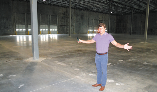 Jeff Baxter, co-founder of CityVolve, talks about the tilt-up engineering techniques used to build the Eastport Commerce Center on U.S. Highway 78 in Summerville and other Class A industrial space in the Lowcountry. (Photo/Andy Owens)